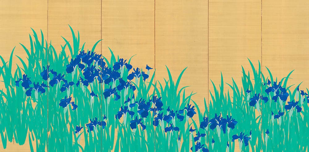 木島櫻谷《燕子花図》（左隻） 大正6年（1917）泉屋博古館東京