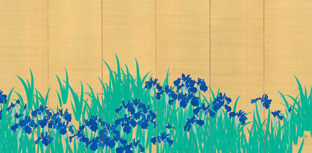 木島櫻谷《燕子花図》（右隻） 大正6年（1917）泉屋博古館東京