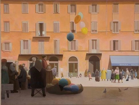 菊島明《ローマの広場》1993年
油彩・麻布 111.0×146.0cm