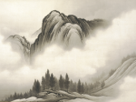 橋本雅邦《谿山雲霧》1900年代【前期展示】