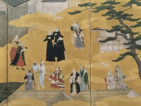 重要文化財　南蛮屏風（右隻）〈大阪城天守閣蔵〉