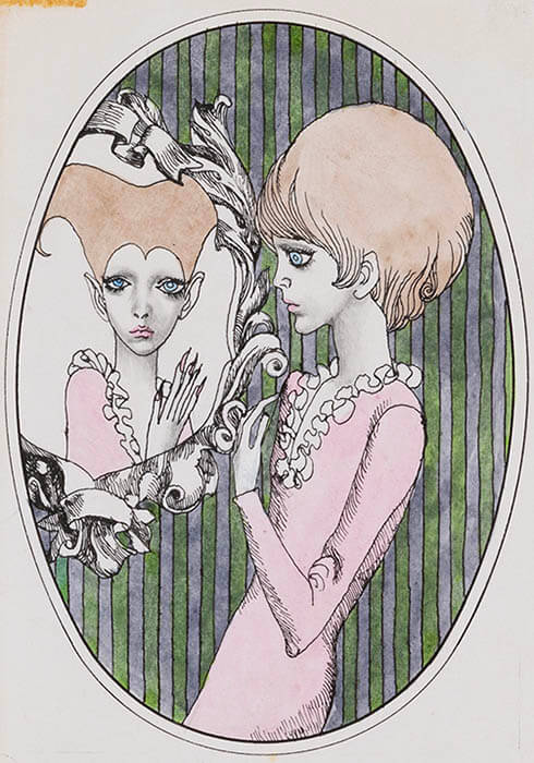 「ことわざはお好き？」『恋する魔女（For Ladies）』口絵原画 1966　©AQUIRAX