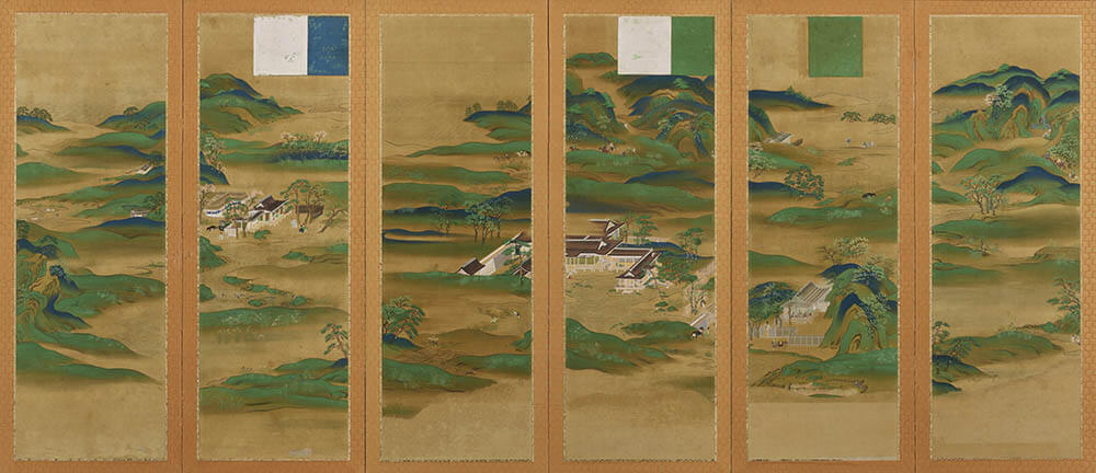 山水屛風　冷泉為恭筆　江戸時代・19世紀　京都・神護寺蔵
後期展示
