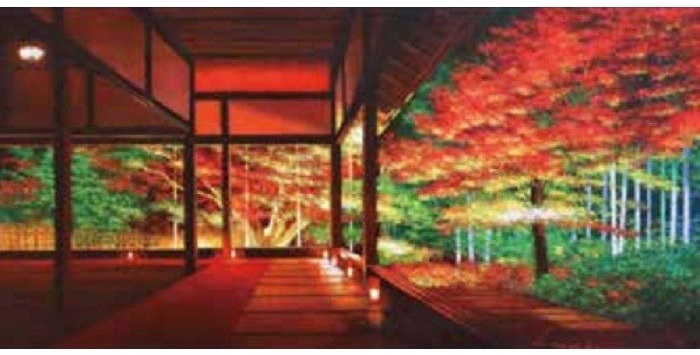「宝泉院客殿・紅葉夜景・京都」30×60㎝