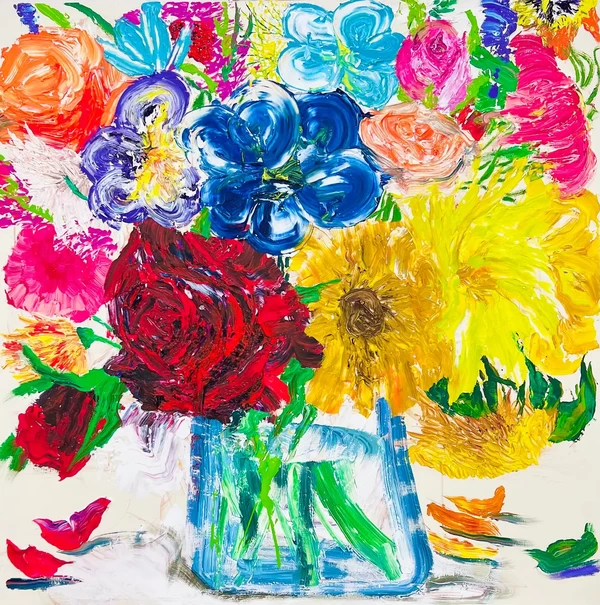 「色彩の歌声と、色のない花瓶」 S4/333×333mm