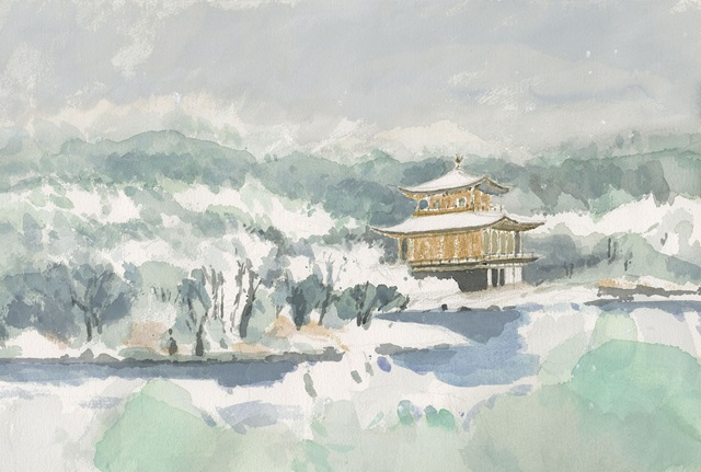 『洛中洛外』雪の金閣寺 ©空想工房