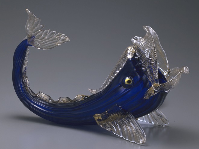 「魚」
19世紀　ヴェネチア
宙吹き、熔着装飾