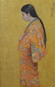 岡田三郎助《少女》 1932(昭和7)年、油彩・画布　個人蔵(寄託)