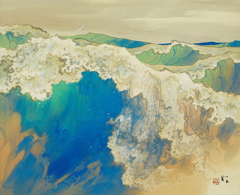 竹内栖鳳　風濤　1918年（大正7）頃　海の見える杜美術館蔵

