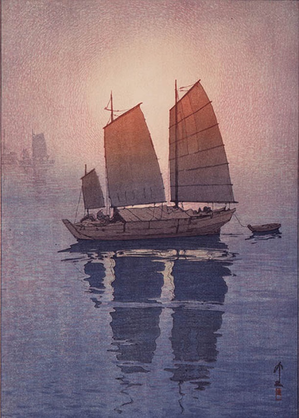 吉田博《帆船 朝 『瀬戸内海集』》1926 年、広島県立美術館蔵
※2月7日～3月4日のみ展示
