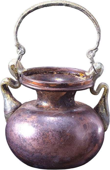 《銅製把手付ガラス壺》3～4世紀　ガラス　MIHO MUSEUM蔵