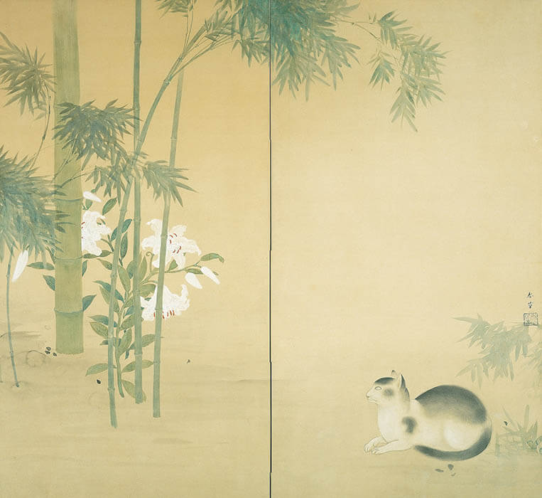 菱田春草 《竹に猫》 1900年　水野美術館所蔵