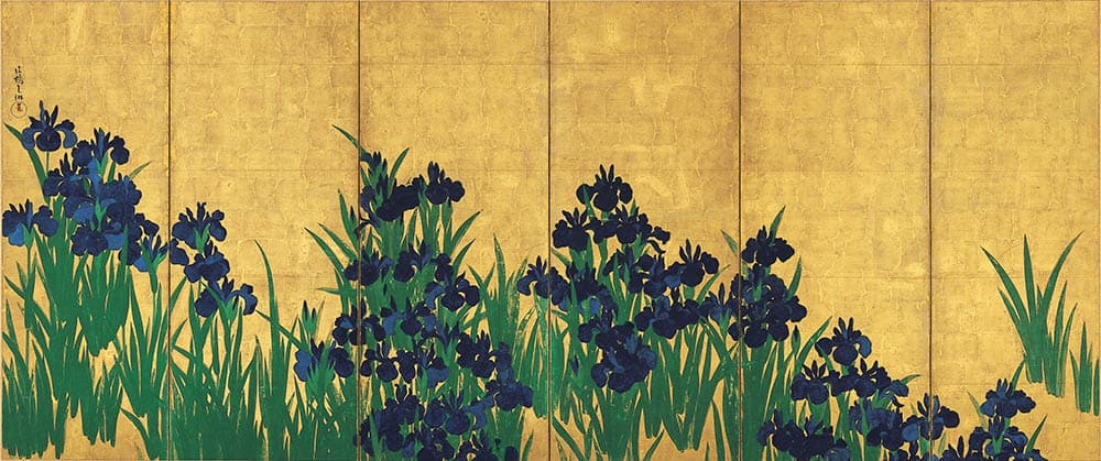 国宝　燕子花図屏風 左隻　日本・江戸時代　18世紀　根津美術館蔵