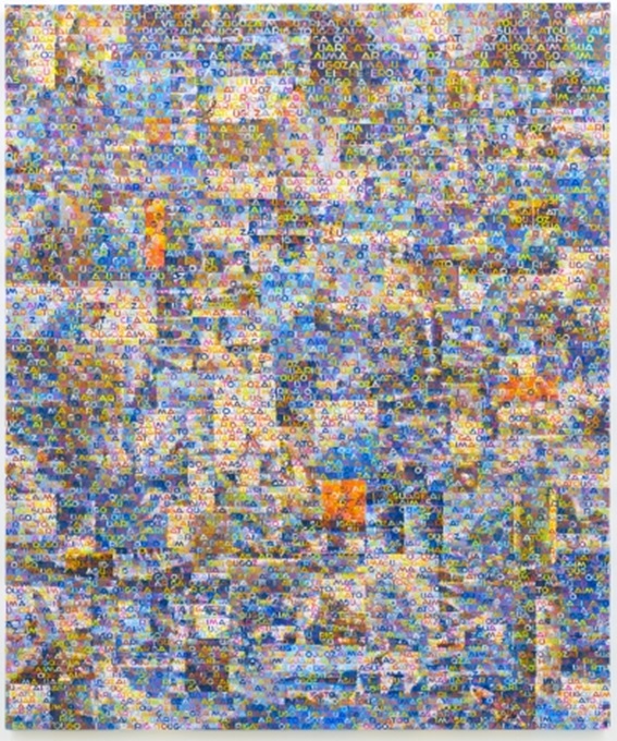 baanai, ｢HARMONY｣ (BBF 020H-47), 2023, acrylic and paper collage on canvas, 194.2 x 162.2 x 5.6 cm