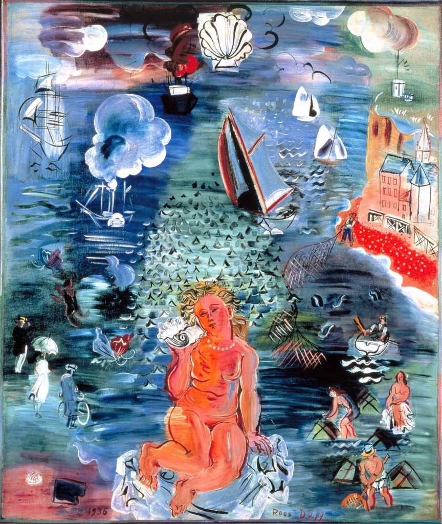 ラウル・デュフィ《アンフィトリテ(海の女神)》1936年、油彩/画布、市立伊丹ミュージアム蔵
