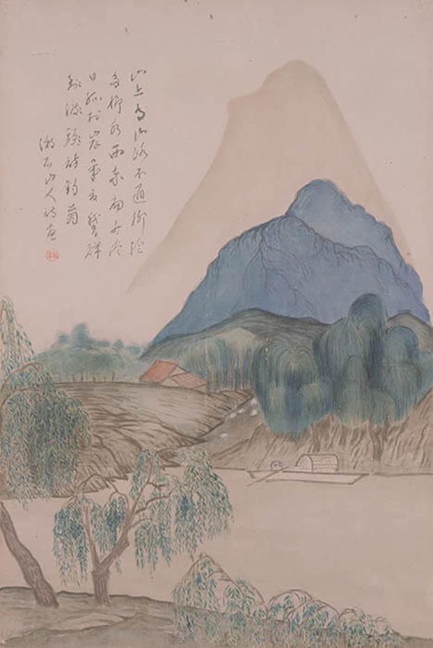 夏目漱石《山上有山図》1912年　水彩・紙　岩波書店　＊1期