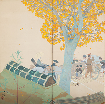 川端龍子《踏切》（寄託）1914年、大田区立龍子記念館蔵