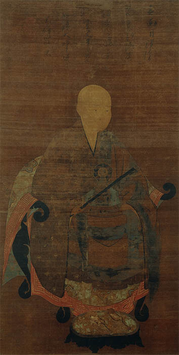 《高峰顕日頂 相自賛》一幅　絹本著色　鎌倉時代　相国寺蔵（通期）