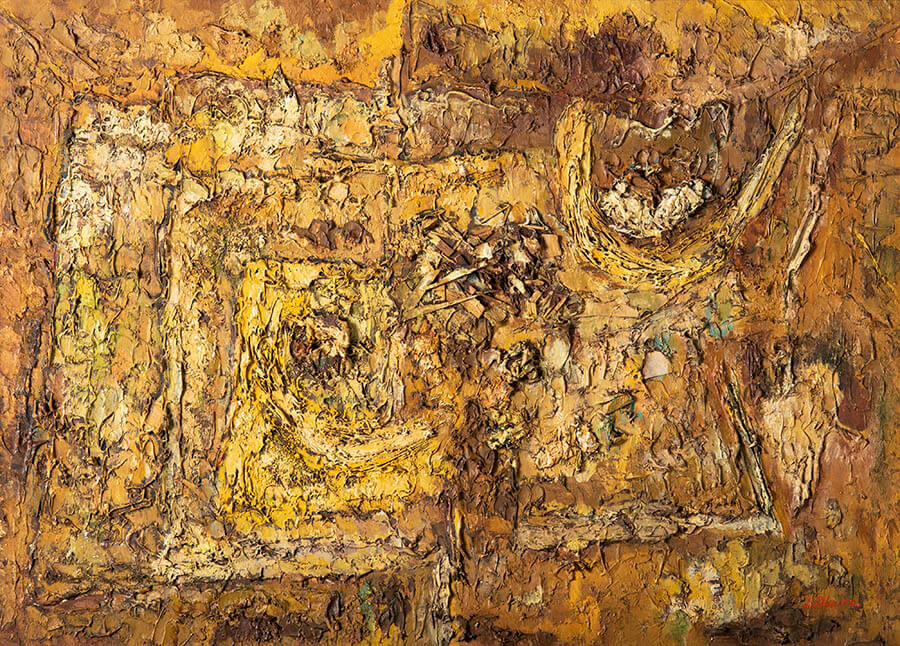 《黄色い風景》1958年　久留米市美術館蔵