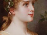〈ベルリンK.P.M.〉 「小花の髪飾り」 画面寸法：縦25cm 横20cm　19世紀末頃