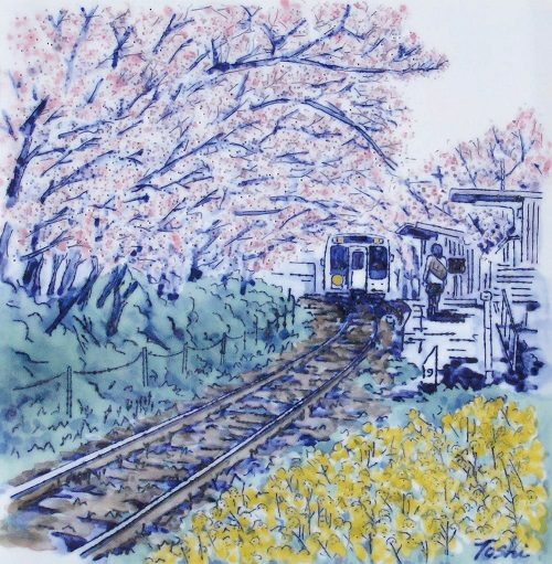 「春爛漫～松浦線～」

額　縦42.5×横42.5