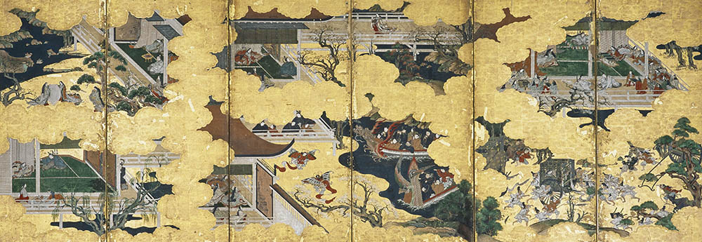 源氏物語図屏風》（左隻）江戸・17世紀　泉屋博古館