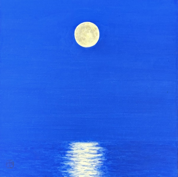 内山 徹「Blue Night Moon」S３号（日本画）