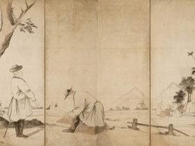 司馬江漢《西洋風景人物図屏風》 江戸時代（18～19世紀）歸空庵コレクション