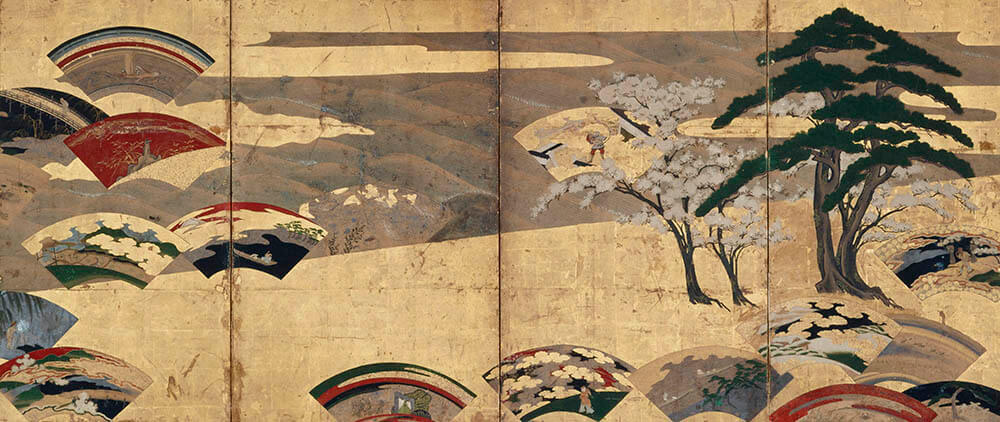 《扇面散・農村図屏風》（右隻）江戸・17世紀　泉屋博古館