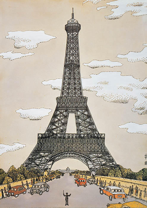 《パリのエッフェル塔》1961(昭和36)年　山下清作品管理事務所蔵
©Kiyoshi Yamashita / STEPeast2024