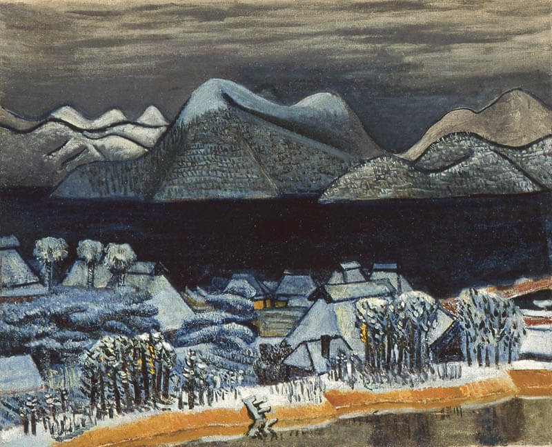《雪降りの山陰風景》1934