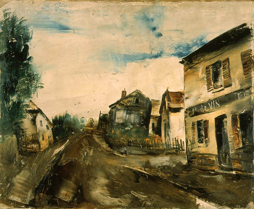佐伯祐三《パリ郊外風景》
1924年頃、油彩・カンヴァス、群馬県立近代美術館蔵