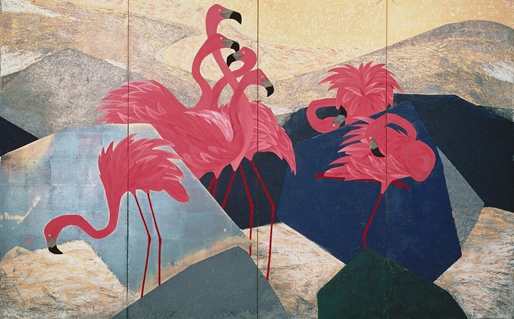 加山又造《紅鶴》1964年、当館寄託【日本芸術文化振興会（国立劇場）蔵】