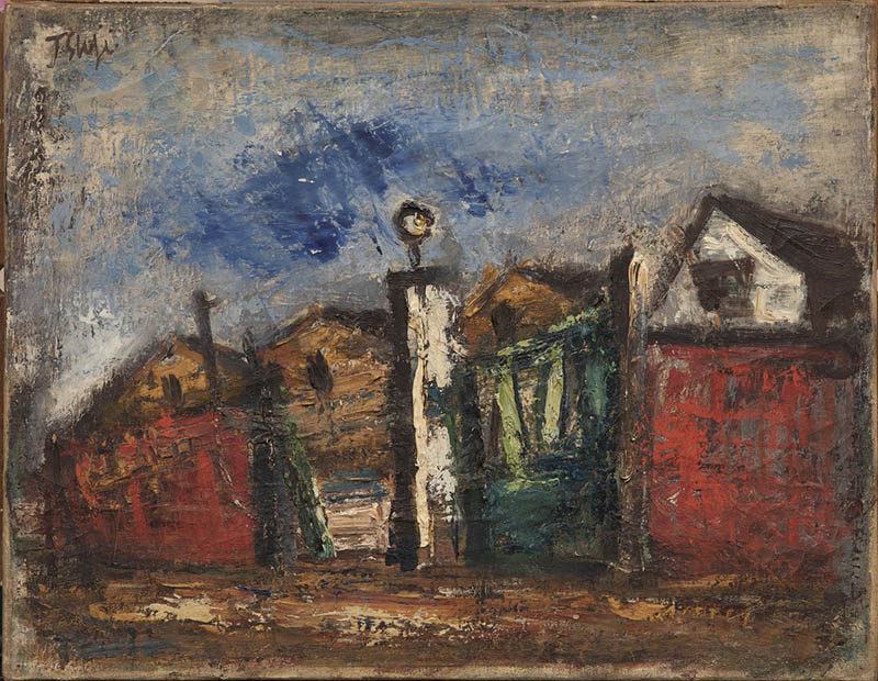 辻葦夫　《青い門》　1936年　山梨県立美術館蔵