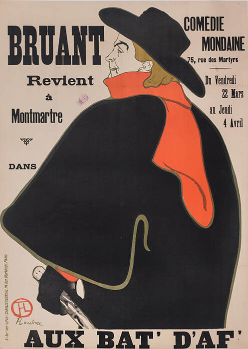 アンリ・ド・トゥルーズ＝ロートレック《ブリュアンはモンマルトルに戻り『オ・バ・ダフ』を歌う》1893年、デイヴィッド・E.ワイズマン＆ジャクリーヌ・E.マイケル蔵　©Stéphane Pons
