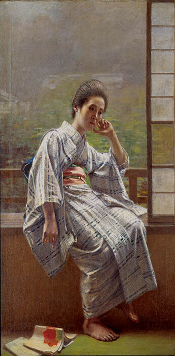 湯浅一郎《徒然》
1904年、油彩・カンヴァス、群馬県立近代美術館蔵