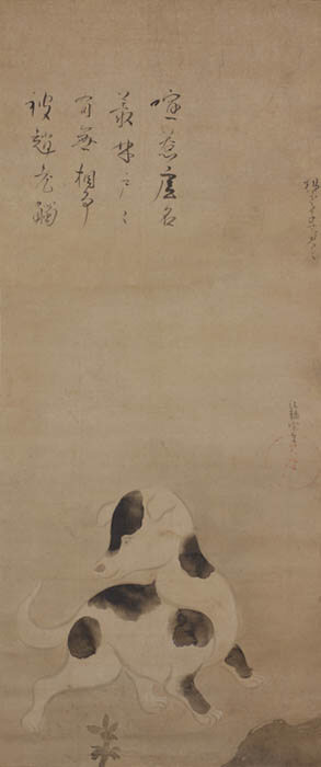 俵屋宗達《犬図》17世紀(江戸時代)　紙本・墨画　個人蔵