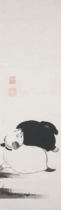 伊藤若冲《狗子図》18世紀(江戸時代)　紙本・墨画　個人蔵