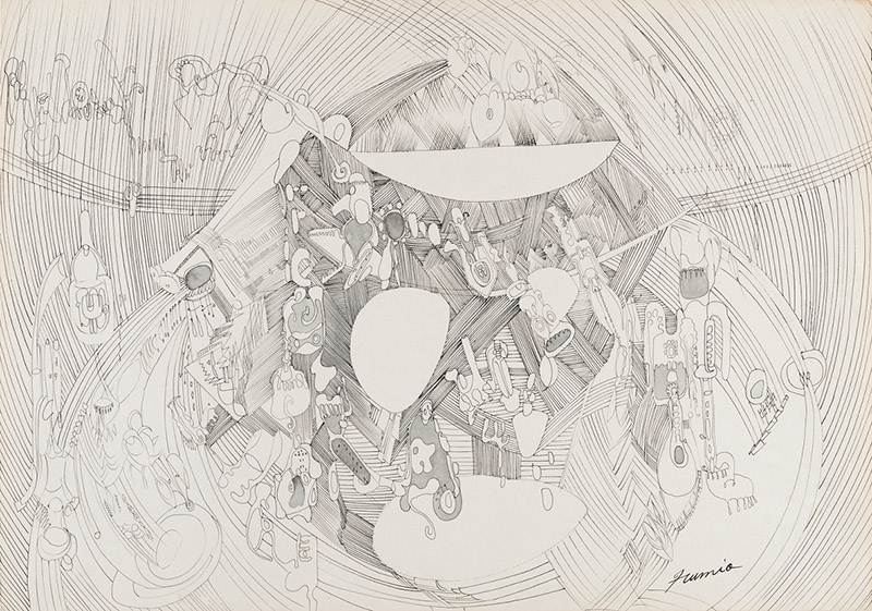 《無題》 1961 インク，紙 38.0 x 54.0cm 世田谷美術館蔵