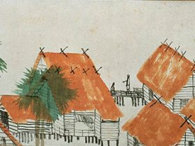 今村紫紅《熱国之巻(小下図)》1913年頃、平塚市美術館蔵