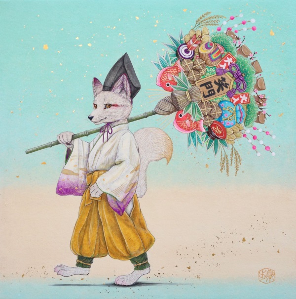 西川果歩 「春を待つ」 日本画 S3号 