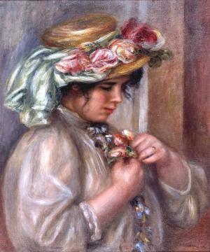 ピエール＝オーギュスト・ルノワール《胸に花を飾る少女》

　1900年頃　当館蔵