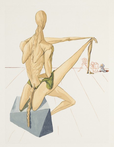 《地獄篇5：審判者ミノス（第5歌）》（ダンテ・アリギエーリ『神曲』より）1963年、木口木版、33×26.2cm　©Salvador Dalí, Fundació Gala-Salvador Dalí, JASPAR Tokyo, 2024 E5527