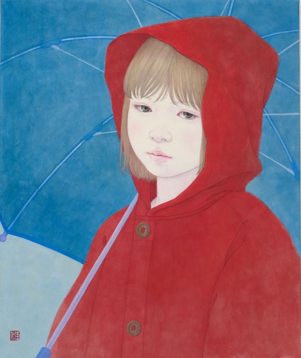 岩野雅代 「春の雨降り」 日本画 Ｆ8号