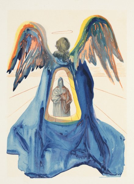 《煉獄篇33：浄められたダンテ（第33歌）》（ダンテ・アリギエーリ『神曲』より）1963年、木口木版、33×26.2cm　©Salvador Dalí, Fundació Gala-Salvador Dalí, JASPAR Tokyo, 2024 E5527