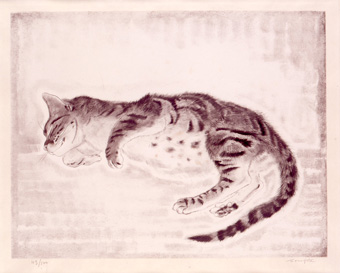 藤田嗣治　眠る猫（猫十態より）　1929年　　　　　　　　　 © Fondation Foujita / ADAGP, Paris & JASPAR, Tokyo, 2024 X0214