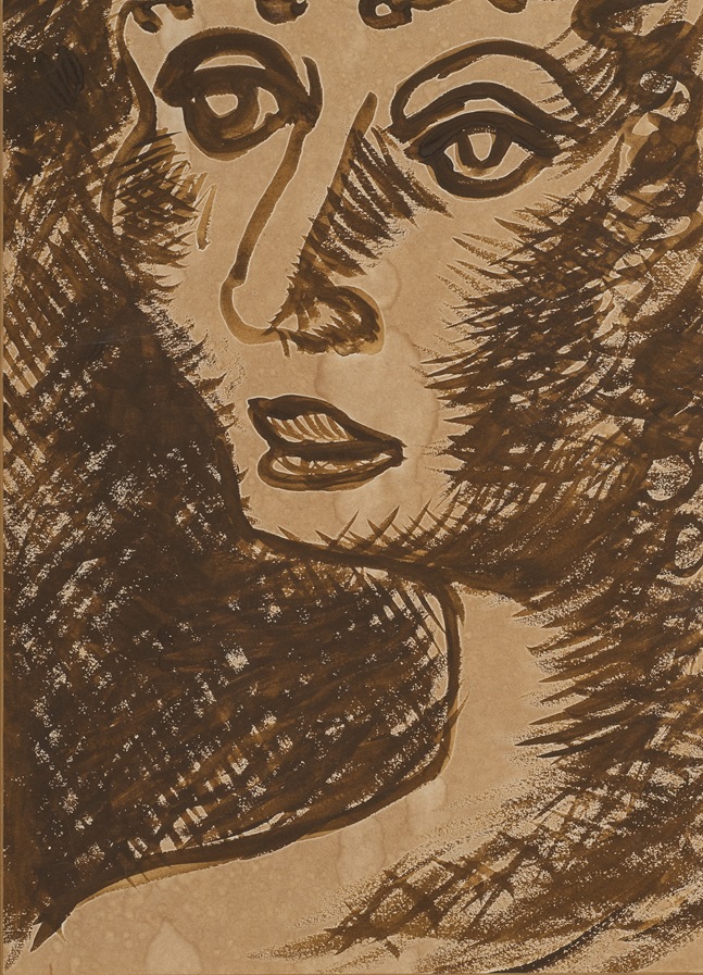 《女の顔（絶筆）》1934(昭和9)年 冬衛は1949(昭和24)年、戦後初の回顧展「三岸好太郎遺作展」（北荘画廊、東京）を訪れ、三岸節子と対面。