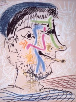 パブロ・ピカソ　タバコを吸う男　1964年　 © 2024 - Succession Pablo Picasso - BCF (JAPAN)