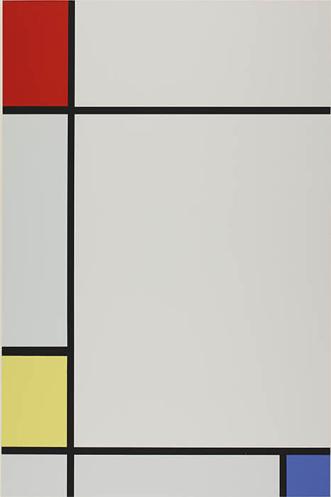 ピエト・モンドリアン《色面によるコンポジション No.3》1957年（原画1927年）、スクリーンプリント、町田市立国際版画美術館蔵