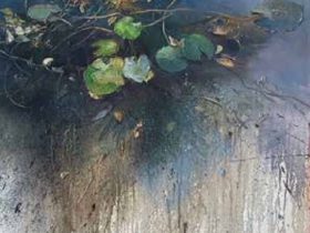 アンヘレス・セレセダ「NENUFARES21」油彩、80×80cm